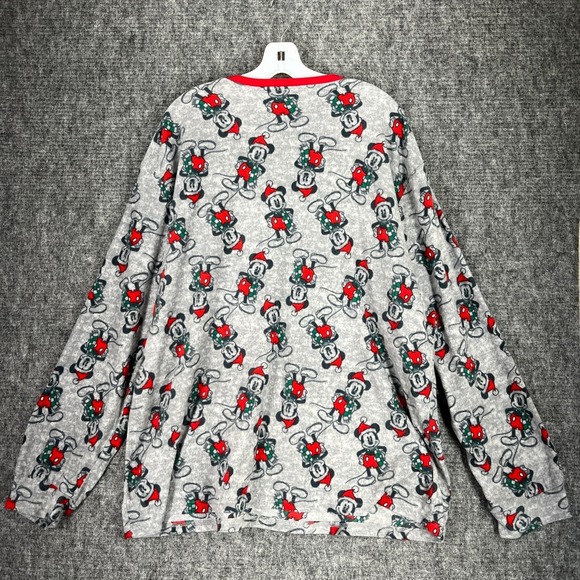 Disney Mickey Mouse Pajama Top Womens XXL Fleece Cozy Holiday Loungewear - Picture 2 of 7